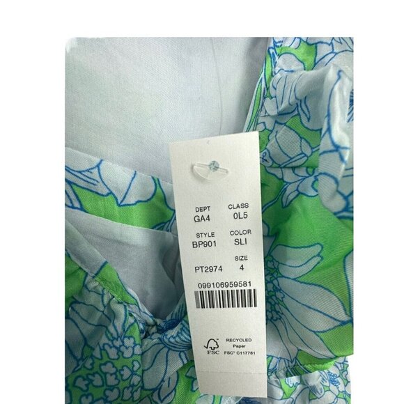 J Crew Collection Ruffle Cutout Maxi Dress Lime Floral Sz 4 NEW Wedding Floral - Picture 6 of 12